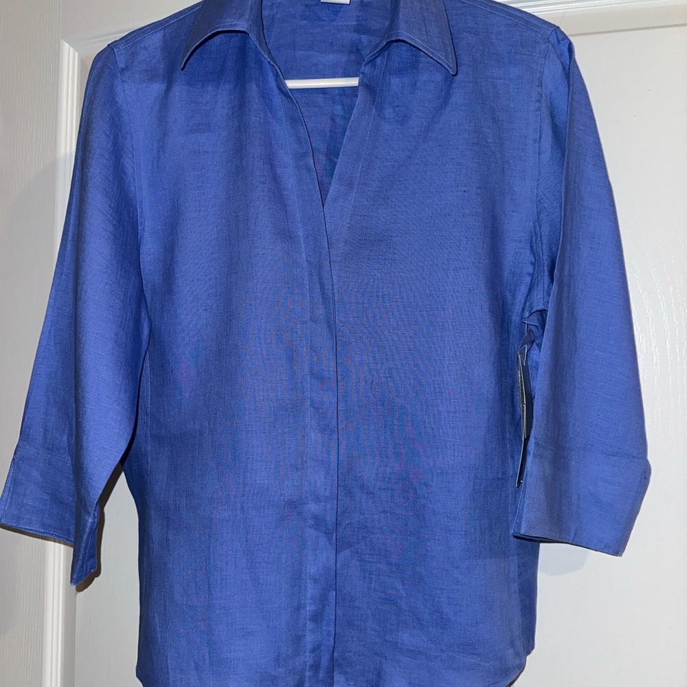 Women’s linen Blue Shirt